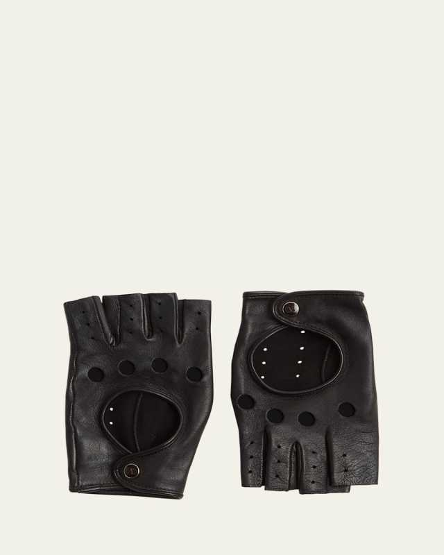 VLOGO Signature Leather Fingerless Gloves